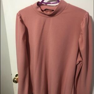 Long sleeve shell pink blouse
